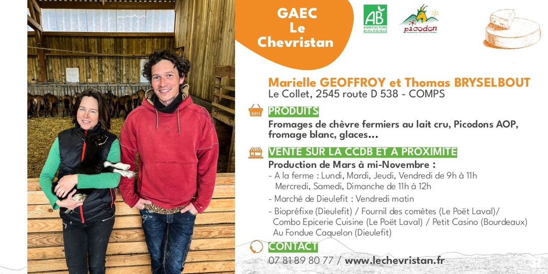 Marielle et Thomas du GAEC LE CHEVRISTAN Marielle et Thomas du GAEC LE CHEVRISTAN