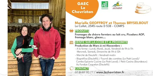 Marielle et Thomas du GAEC LE CHEVRISTAN